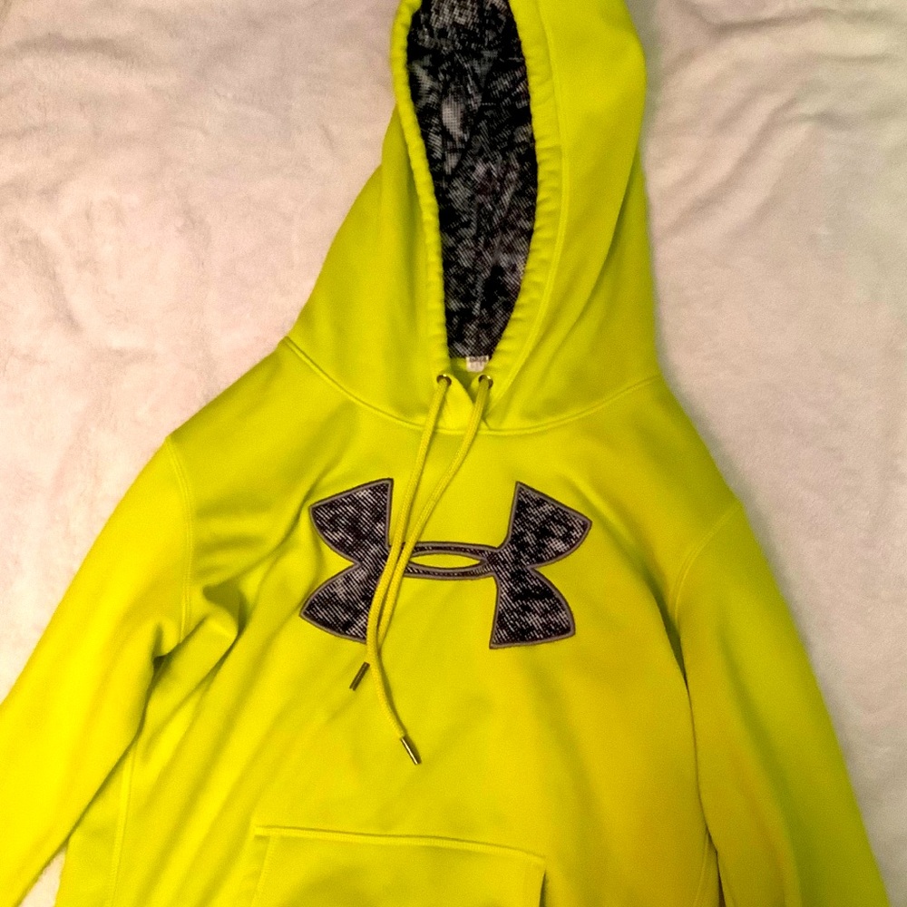 Boys small Under Armour hoodie neon yellow